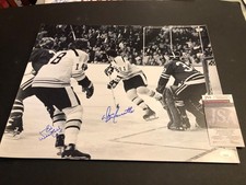 JSA Ed Westfall & Don Marcotte Autographed 16x20 Boston Bruins Signed Photo 576