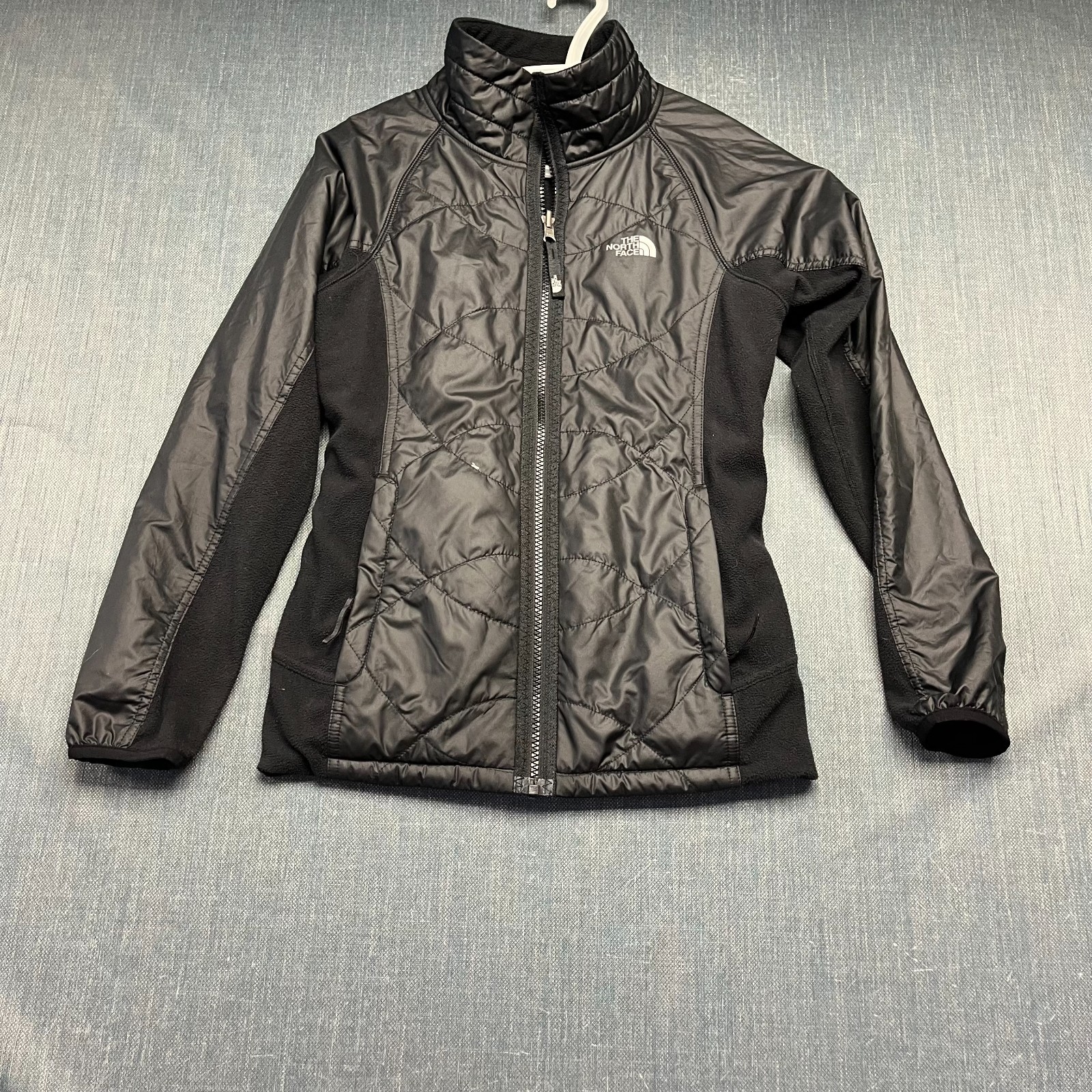 The North Face Girl's Jacket Size L (14/16) Black Osolita Hybrid Quilted Fleece