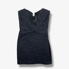 Grey Ant  Strapless Mini Dress Womens XS Jewel Embellished Bow Party Cocktail