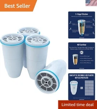 4-Pack ZR-004 Water Filter Cartridges - Reduce Contaminants Effectively