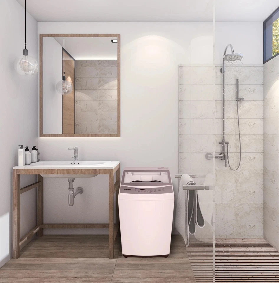 Lavadora de carga superior portátil Hamilton Beach 2,1 pés cúbicos banheira de aço inoxidável 6 ciclos branca - Imagem 4 de 4