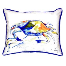Betsy Drake Yellow Crab Extra Large 20 X 24 Indoor Outdoor Pillow