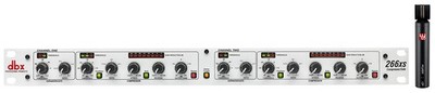DBX 266XS 2-Channel Compressor/Gate Rack Mount Pro Audio Dynamics Processing+Mic