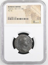 Roman Empire Hadrian AE As (AD 117–138) NGC Certified Ancient Coin