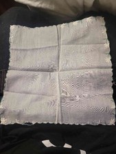 Sheer Cotton Floral Embroidered Scalloped Edge Hankie