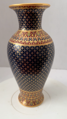 Vintage Benjarong Hand Painted Porcelain 9 inch Vase Made in Thailand EUC - Video 1 of 1