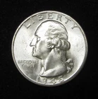 1945-D WASHINGTON QUARTER - SUPERB GEM BU - 90% SILVER - DENVER MINT