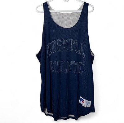 Vintage Russell Athletic Intera Fabric Mens Basketball Jersey Black Size XXL