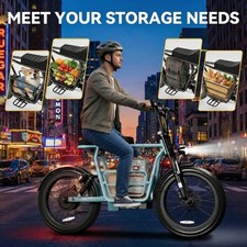 Peak 1000W Electric Scooter w/Seat 20" Fat Tire Motorcycle with All-Terrain