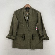 Social Standard Sanctuary Safari Tencel Jacket Womens Small Green Utility Travel