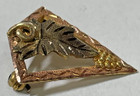 Vintage Black Hills Tri Gold Leaf Petal and Grape Design Brooch 1.9 Grams — photo 9