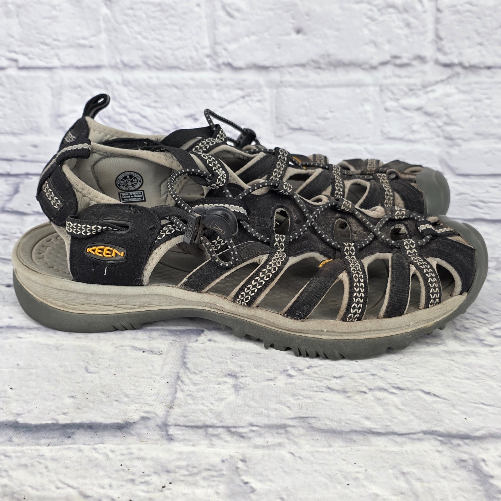 Sandali da donna Keen Whisper neri grigi gialli outdoor escursionismo acqua US 9 EU 39 5