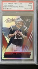 2014 TOM BRADY #44 PANINI ABSOLUTE SPECTRUM PURPLE  ANNIV. PSA MINT 9 #10/20