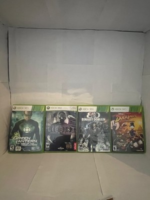 Xbox 360 4 game lot Riddick Duck Tales Binary Domain Green Lantern complete