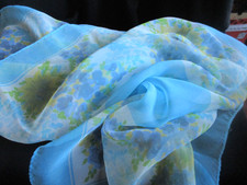SHEER ELEGANT STYLE FLORAL POLYESTER SCARF