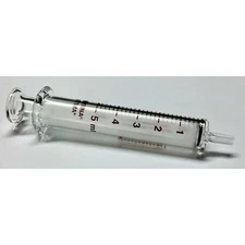 Fortuna 7.102-33 Reusable Glass Syringe, Glass Luer, 5 Ml