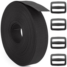 DEYACE 2" Nylon Webbing Strap 50 Yards w/ Plastic Tri-Glide Clips Heavy Duty
