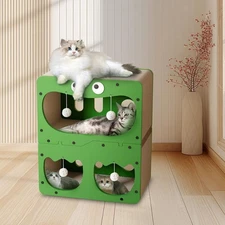 Cardboard Cat House Funny Scratcher Bed for Kitty Small Animals Pet Supplies