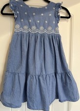 Cat  Jack Blue Eyelet Embroidered Dress Girls Size 8, Flowy, Casual, Vacation