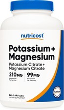 Nutricost Potassium  Magnesium Citrate Dietary Supplement - 240 Capsules