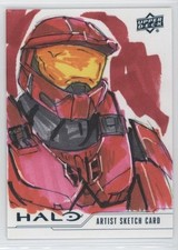 2024 Halo Legacy Collection Sketch Card Hughes Red Spartan