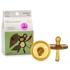 2-Pack Natural Rubber Pacifiers - Safe Soft BPA-Free Pacifier for Breastfee...
