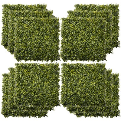 12 Stück Künstliche Buchsbaum Wandpaneele 20'' x 20'' Gras Sichtschutz Zaun Sichtschutz