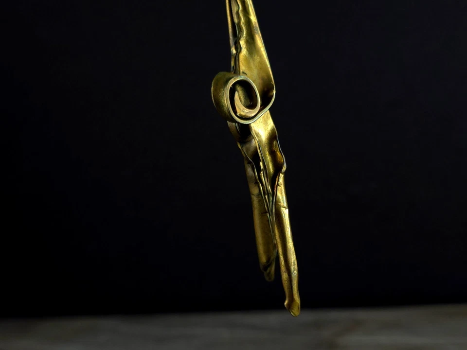 Ohrringe Messing  Modernist  Designer - umwerfend & extravagant - Bild 2 von 4