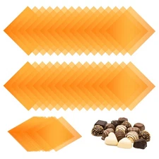 300 Pcs Candy Wrappers, 4 x 4 Inch Chocolate Wrap Paper for Lollipop, Orange