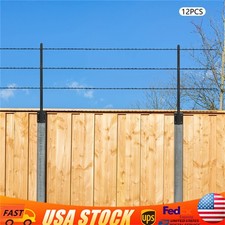 12pcs Fence Post Extenders 8*3*77.5cm Barbed Wire Extension Arms for Garden