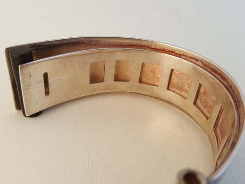 Bracciale bracciale vintage artigianale artigianale argento sterling studio modernista - Foto 12 di 18