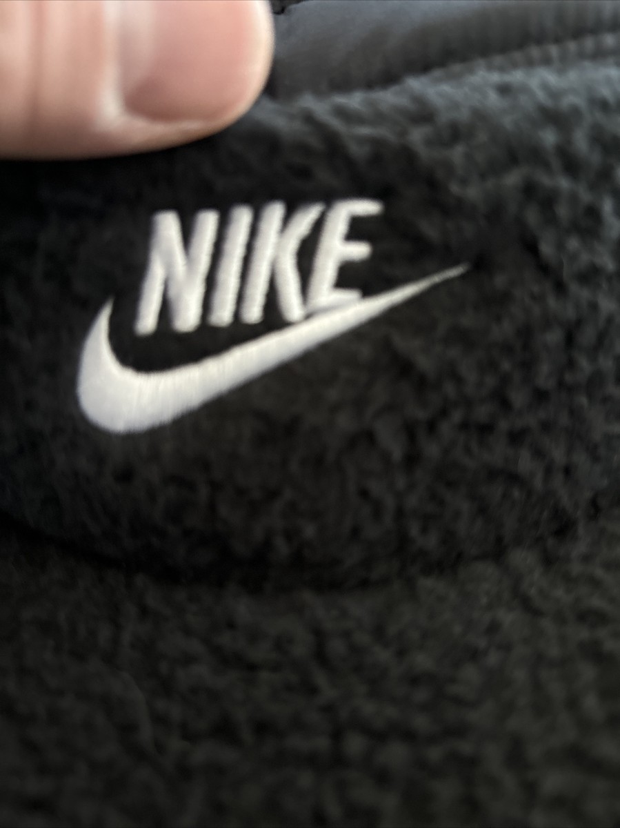 Nike Fly Cap Unstructured 5 Panel Sherpa Flat Hat Black Unisex L