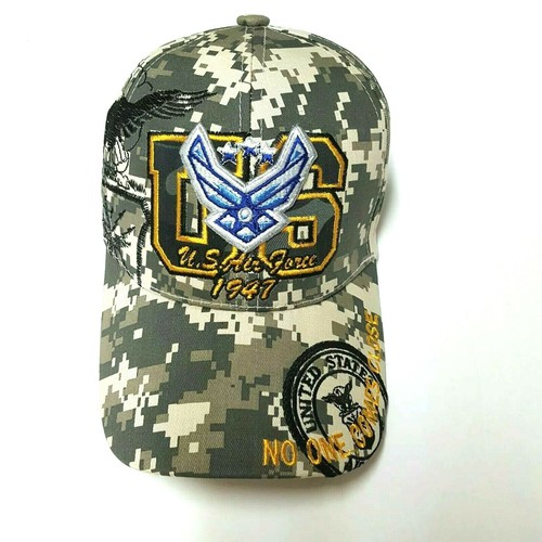 Emblema de la Fuerza Aérea de los Estados Unidos Gorra de pelota de béisbol Sombrero Camo Marrón Militar Ajustable C1 - Imagen 2 de 19