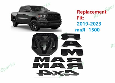 #ad 5PCS Matte Black Grille Door Tailgate 4x4 Ram Emblem Fit Ram 1500 2019 2024 $89.80