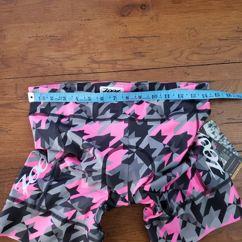 Zoot Womens Large Cycling Shorts LTD Camo Pink Grey Dogtooth Padded L - Picture 3 of 8