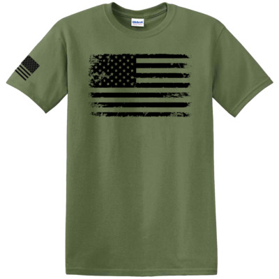 T-shirt Homme Drapeau USA Vieilli Patriotique - Coton Lourd Gildan G500 - Tailles S à 2XL