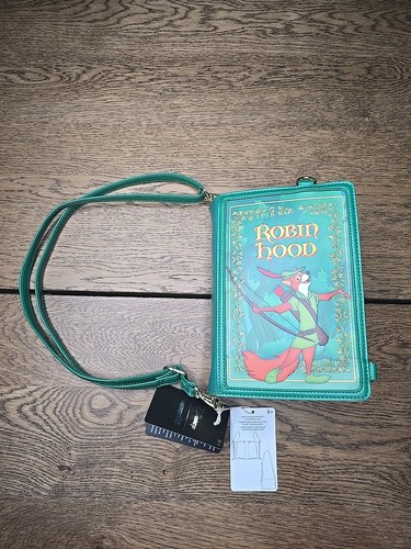Loungefly Disney Green Robin Hood Classic Book Backpack Crossbody Bag NWT New