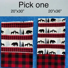 My wild side Bears Howling Wolves - flannel  handmade pillowcase - size options