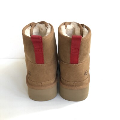 UGG WOMEN NEUMEL PLATFORM ZIP CHESTNUT SHEARLING ANKLE SHOE US 11