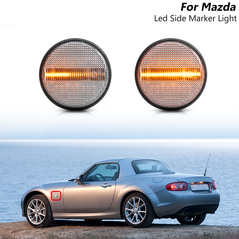 For 1990-2015 Mazda MX-5 NA NB NC Clear LED Amber Side Indicator
