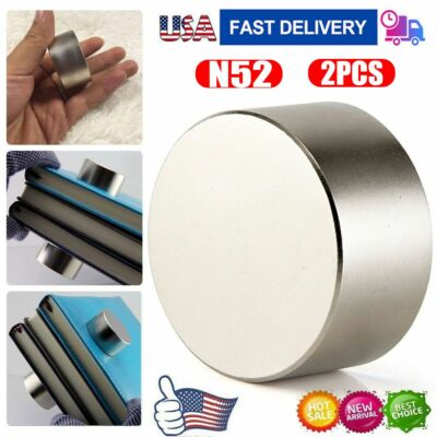 2pcs Round N52 Large Neodymium Rare Earth Magnet Big Super Strong Huge 40mm*20mm