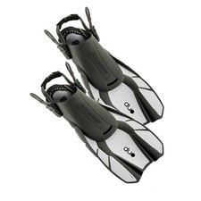 Ocean Reef Duo Travel Ready Fins Set Scuba, Diving, Freedive, Snorkeling White
