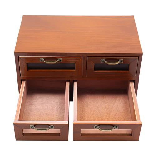 Organizador de Escritorio con Cajones Armario de Almacenamiento de Escritorio de Madera Caja de Almacenamiento, 4 Cajones - Imagen 17 de 18