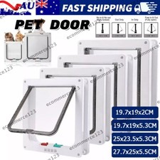4-Way Pet Dog Cat Safe Lockable Locking Door Brushy Flap Door Screen S-XL Sizes