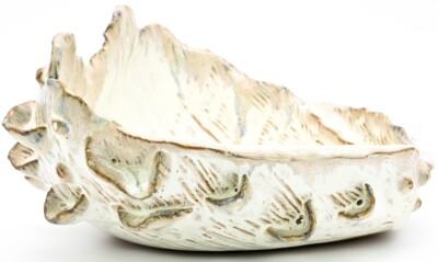 Handmade Porcelain Vase Art Studio Pottery Decor 9.5'' (SRI Giant Clam Shell)