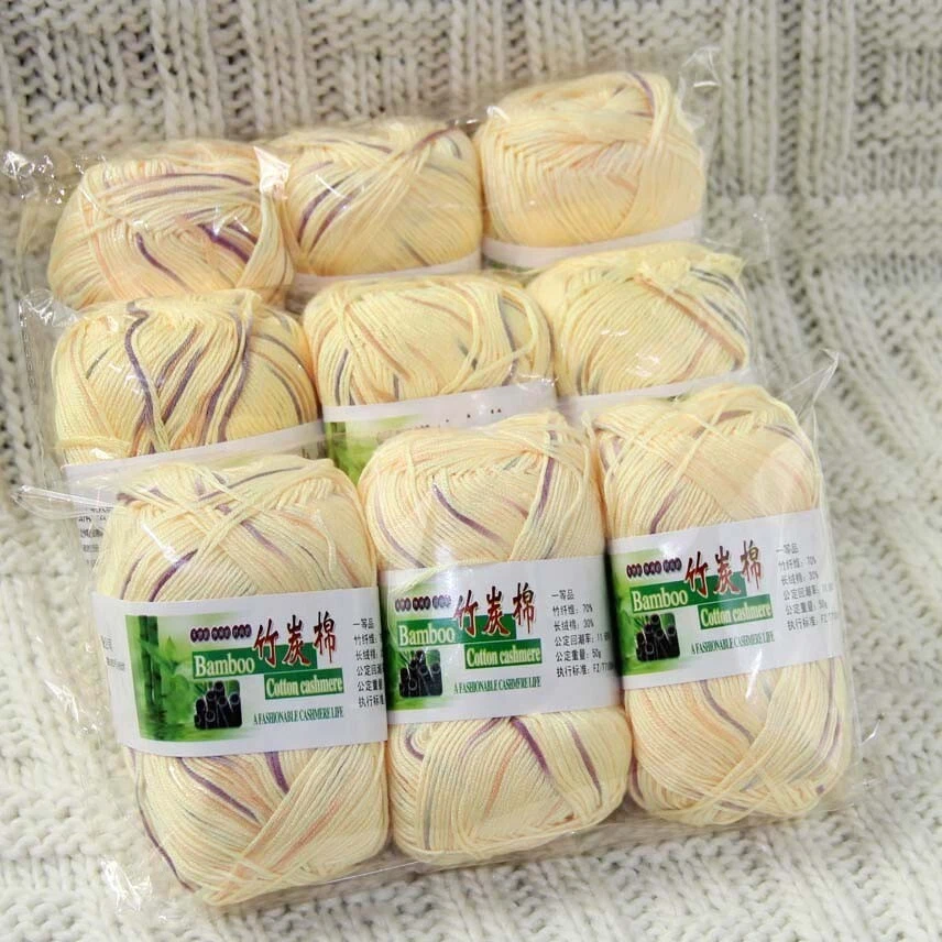 Sale 9BallsX50gr Bamboo Cotton Baby Blankets Hand Knitting Crochet Yarn 37