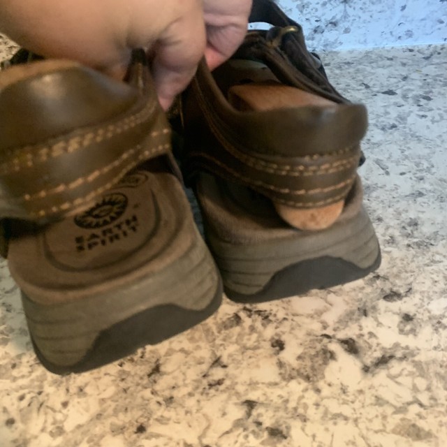 EARTH SPIRIT Fisherman Sandals Brown Leather Comfortable Gelron 2000 Mens 8 | eBay