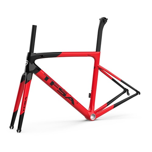 Carbon Fibre Bicycle Frame Fit Both Di2 and Mechanical Road Bike Frameset Red - Picture 1 of 37