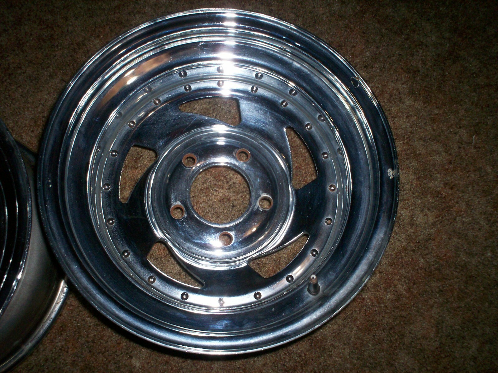 Chrome Steel Wheels 15" x 8" with 5 x 5" BP MADE IN USA Studebaker
