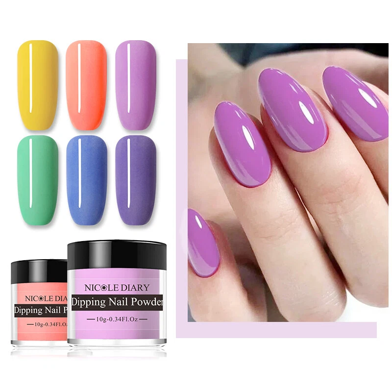 NICOLE DIARY 10g Nail Dipping Powder Liquid Dip System Natural Dry Spring Summer